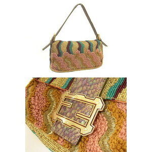 Fendi EmbroideredBeads Python Handbag Mamma Bucket